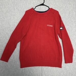 Tommy Hilfiger Sweater Red Label Denim Men's Size Medium Vintage Read*